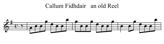 Callum Fidhdair   an old Reel - staff notation