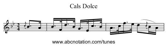 Cals Dolce - staff notation