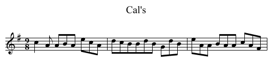Cal's - staff notation