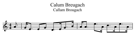 Calum Breugach - staff notation