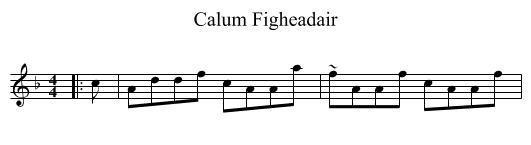 Calum Figheadair - staff notation