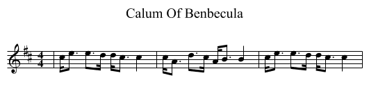 Calum Of Benbecula - staff notation