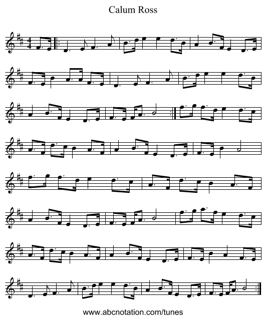 Calum Ross - staff notation