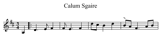Calum Sgaire - staff notation
