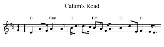 Calum's Road - staff notation