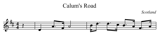 Calum's Road - staff notation