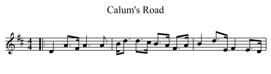 Calum's Road - staff notation