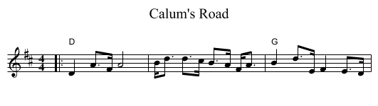 Calum's Road - staff notation