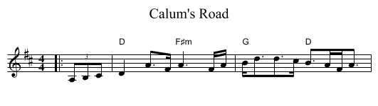 Calum's Road - staff notation