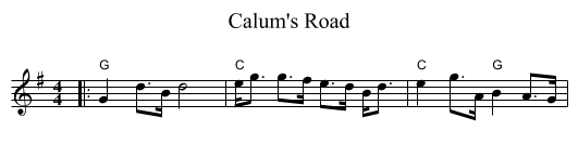 Calum's Road - staff notation