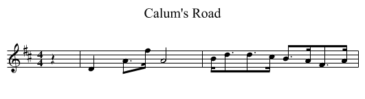 Calum's Road - staff notation