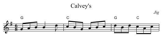 Calvey's - staff notation