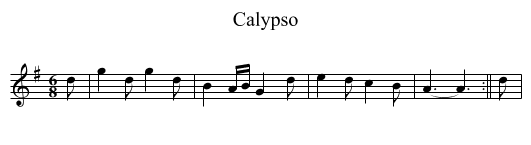 Calypso - staff notation