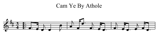 Cam Ye By Athole - staff notation