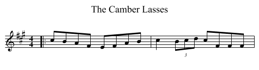 Camber Lasses, The  - staff notation