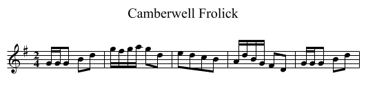 Camberwell Frolick - staff notation