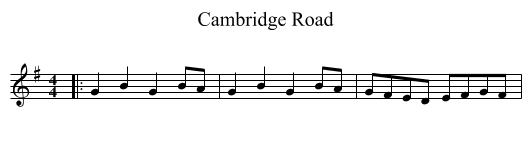 Cambridge Road - staff notation