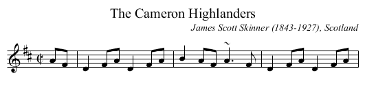 Cameron Highlanders, The - staff notation