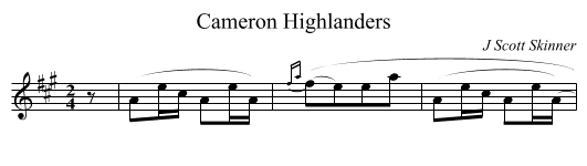 Cameron Highlanders - staff notation