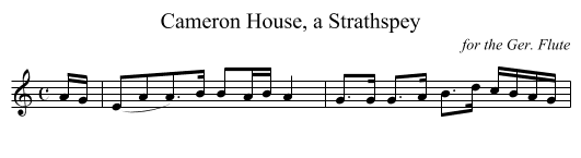 Cameron House, a Strathspey - staff notation