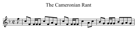 Cameronian Rant, The - staff notation