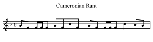 Cameronian Rant - staff notation