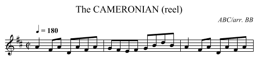 CAMERONIAN (reel), The - staff notation