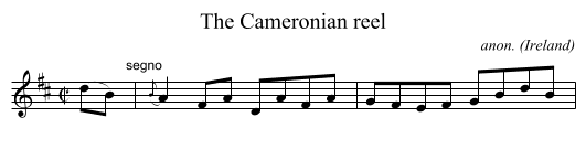 Cameronian reel, The  - staff notation