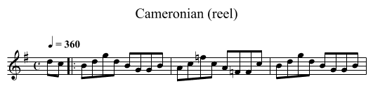 Cameronian (reel) - staff notation