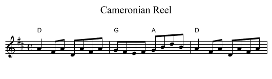 Cameronian Reel - staff notation