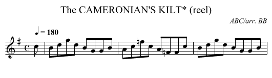 CAMERONIAN'S KILT* (reel), The - staff notation