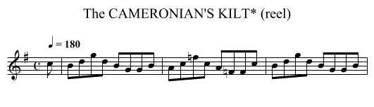 CAMERONIAN'S KILT* (reel), The - staff notation