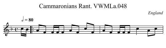 Cammaronians Rant. VWMLa.048 - staff notation