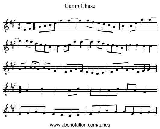 Camp Chase - staff notation