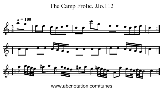 Camp Frolic. JJo.112, The - staff notation