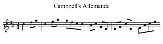 Campbell's Allemande - staff notation
