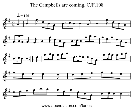Campbells are coming. CJF.108, The - staff notation