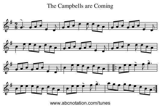 Campbells are Coming, The - staff notation