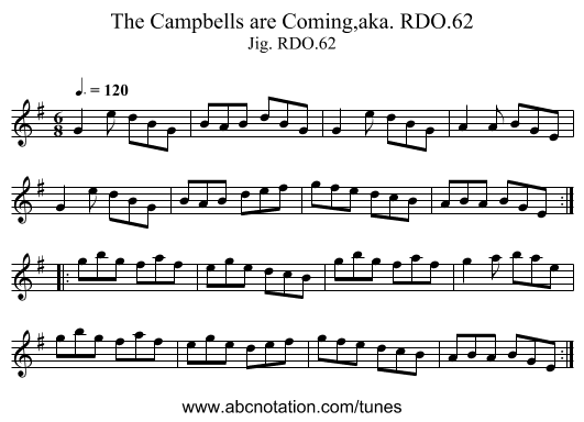 Campbells are Coming,aka. RDO.62, The - staff notation