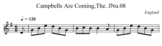 Campbells Are Coming,The. JNu.08 - staff notation