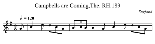 Campbells are Coming,The. RH.189 - staff notation