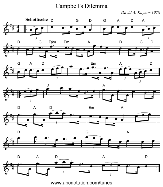 Campbell's Dilemma - staff notation
