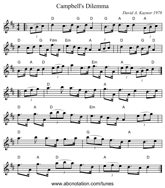 Campbell's Dilemma - staff notation