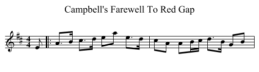 Campbell's Farewell To Red Gap - staff notation