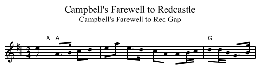 Campbell's Farewell to Redcastle - staff notation