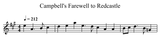 Campbell's Farewell to Redcastle - staff notation