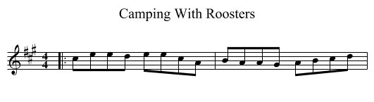 Camping With Roosters - staff notation