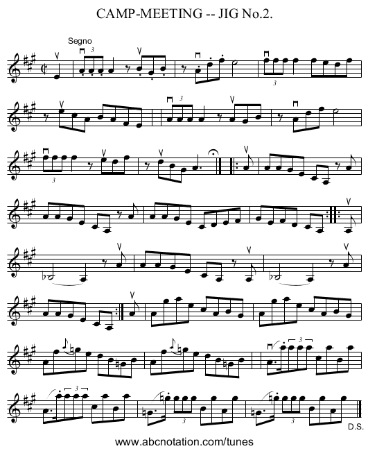 CAMP-MEETING -- JIG No.2. - staff notation