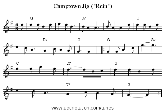 Camptown Jig (Rein) - staff notation