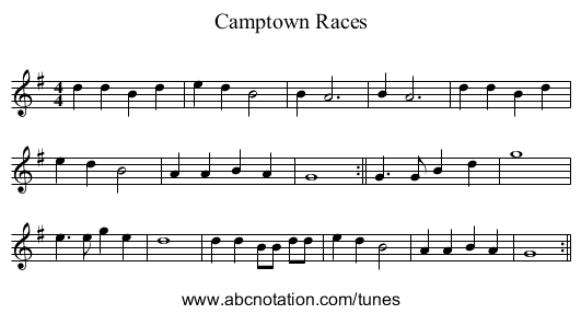 Camptown Races - staff notation